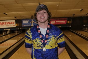 Bowling champion posing for a photo