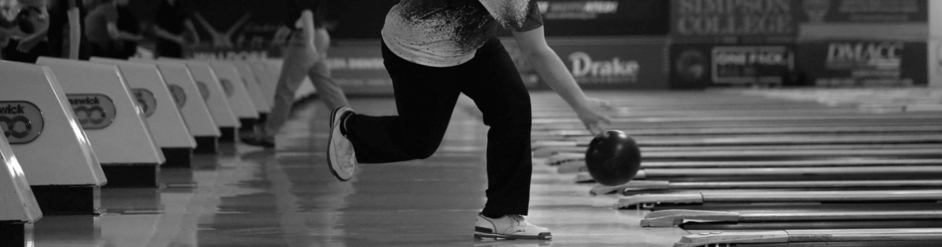 Image of a student throwing the bowling ball