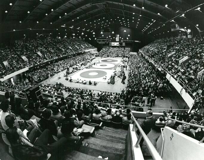 View of a wrestling tournament