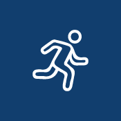 Graphic of a person running forward