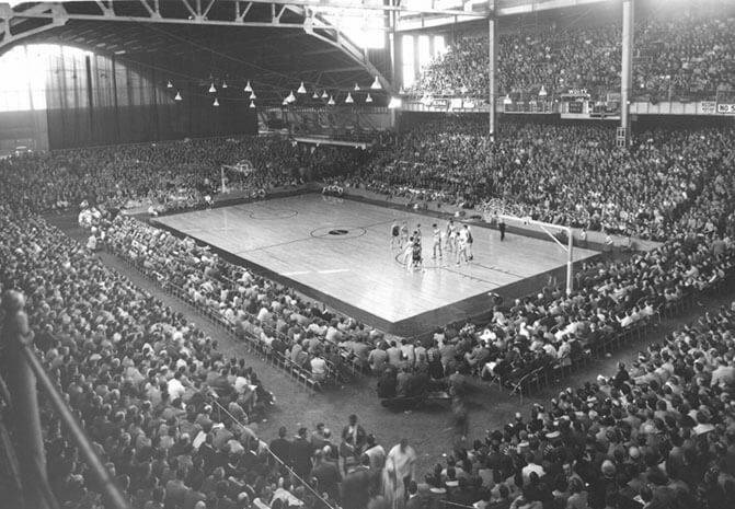 Image of a 1953 basketball match