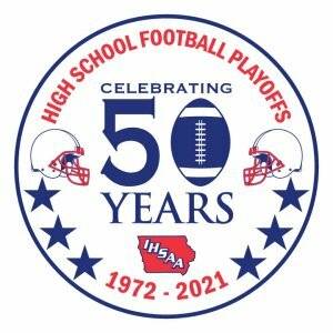 IHSAA-FB-Playoffs-50-Years Logo