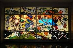 Iowa Hall of Pride glass mural