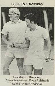 a newspaper cutout from the Doubles tennis champions