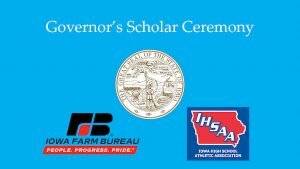 logo for the Iowa Governor's scholar ceremony