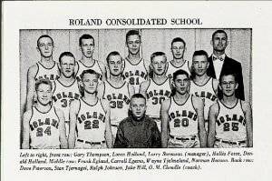 the boy's basketball team from the Roland Consolidated School